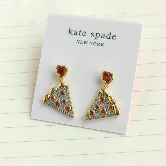 Kate Spade Jewelry - Pizza My Heart Gold Multicolor Drop Earrings - Kate Spade